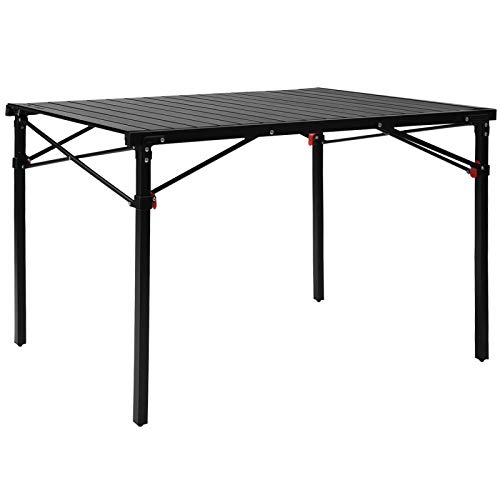 KingCamp Aluminium Campingtisch Roll-Up Klapptisch für 4-6 Personen bis 80kg belastbar 107 × 70 × 70 cm