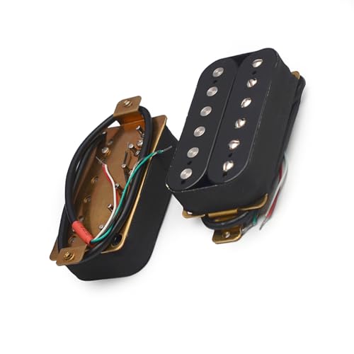 E-Gitarre Pickup Coil Spliting Pickup Humbucker Dual Coil Pickup 4 Leiter Kabel N-7,5K/B-15K Ausgang Schwarz e gitarren tonabnehmer (Color : Neck and Bridge)