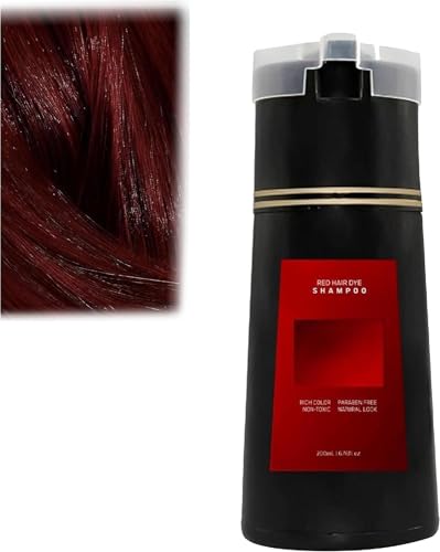 Nova Hair Dye Shampoo, Nova Hair Instant Dye Shampo, Long Lasting Hair Color Shampoo for Women & Men, Easy to Use at Home – Perfect Grey Coverage (Red)