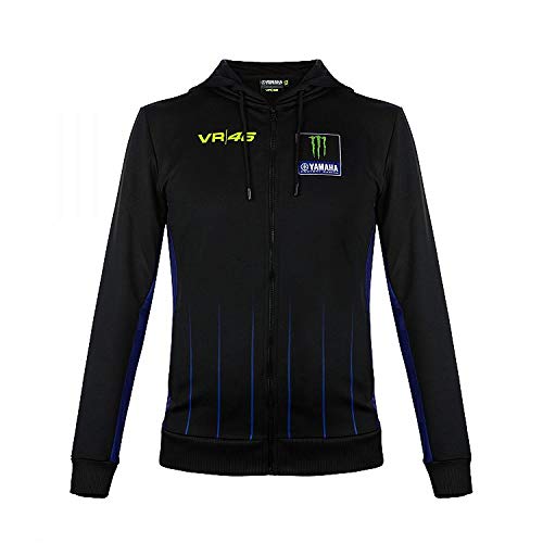 Valentino Rossi Yamaha Dual-Black, Full Zip Hoodie Herren, Herren, YMMFL364104002, schwarz, M