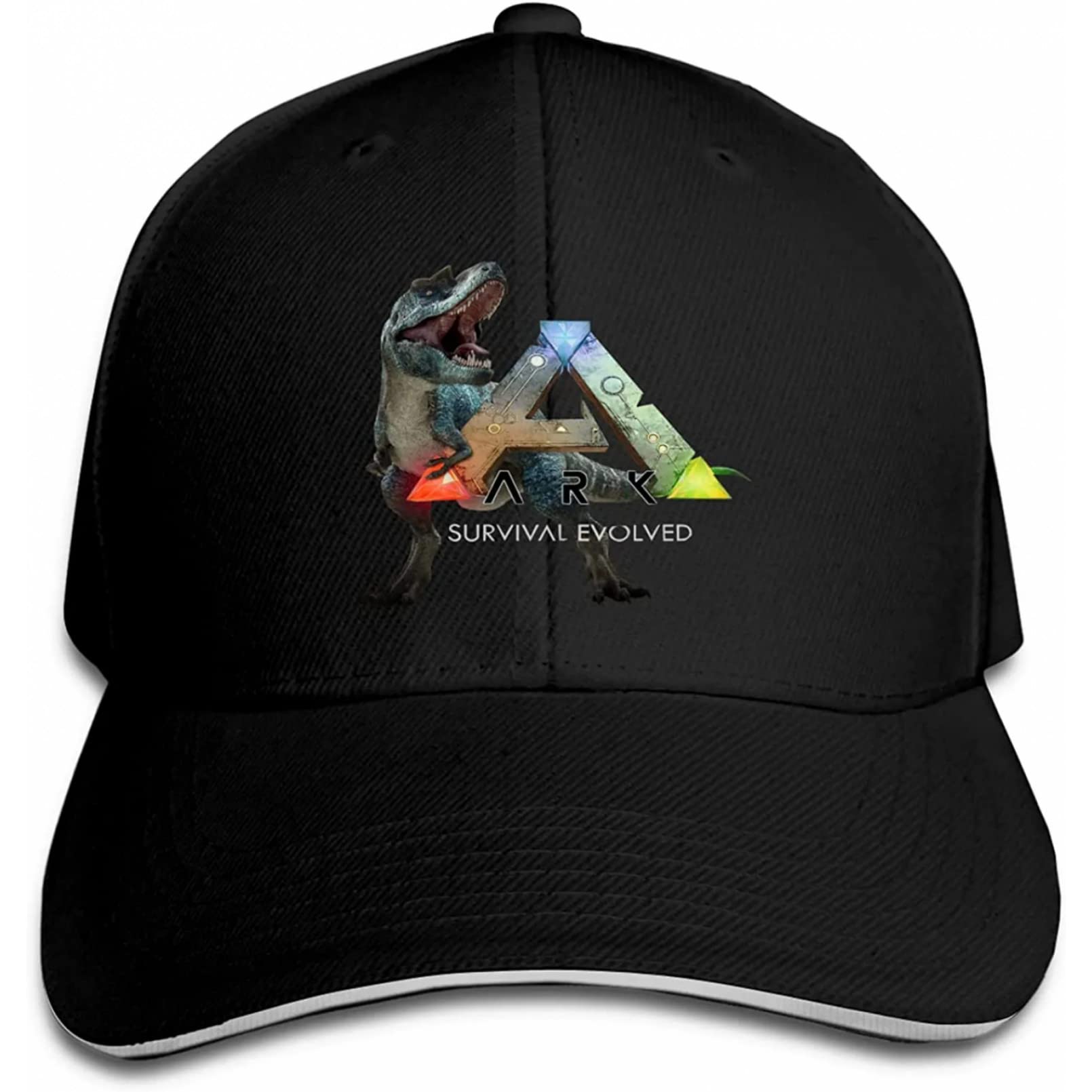 Baseball Cap Kezoihu ARK Survival Evolved Damen & Herren Verstellbare Unisex Baseballmütze Sandwich Trucker Dad Hat Schwarz