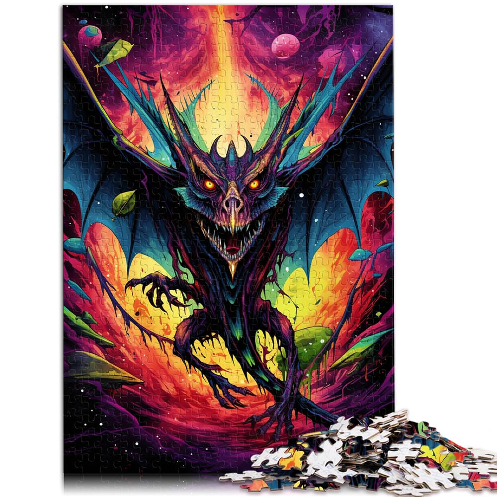 Puzzles, Psychedelischer Farbiger Flugsaurier, 1000 Teile, Holzpuzzle, Spaß für Aktivitäten zu Hause, Geburtstagsgeschenk, Reisegeschenk, 1000 Teile (50 x 75 cm)