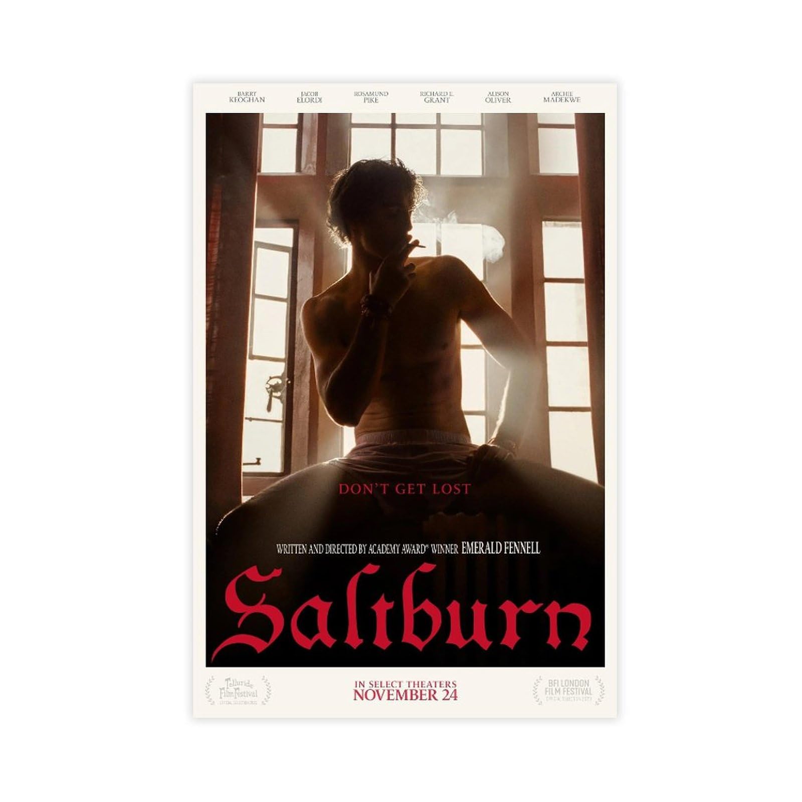 biegzc Filmposter "Saltburn" (2023), Leinwand, Poster, Schlafzimmer, Dekoration, Landschaft, Büro, Raumdekoration, Geschenk, 60 x 90 cm