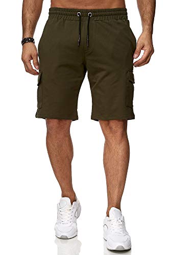 Reslad Kurze Hose Herren Cargo Bermuda Shorts Jogginghose Sport-Hose RS-5069 Khaki S