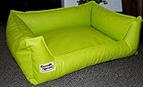 Hundebett Hundesofa Schlafplatz Kunstleder Acceso Farbe und Größe wählbar von XS bis XXL (120 cm X 100 cm, Limone)