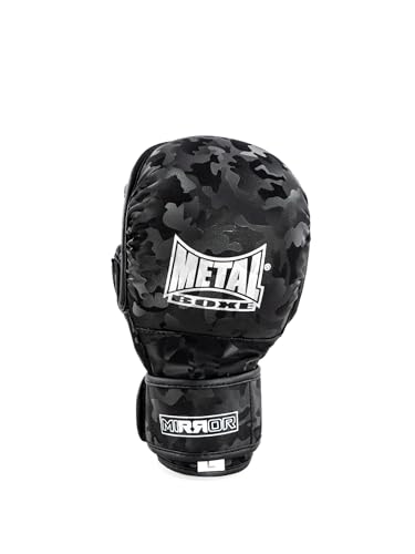 METAL BOXE Unisex – Erwachsene Gants Combat-Libre MMA Compétition Mirror XL Handschuhe, Schwarz