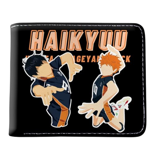 RYNDEX Haiky-uu!! Kartenetui Anime, Zweifach Gefalteter Geldbörse Klein, PU Leather Geldbörse Brieftasche Wallet(Color:Multicolor 8)