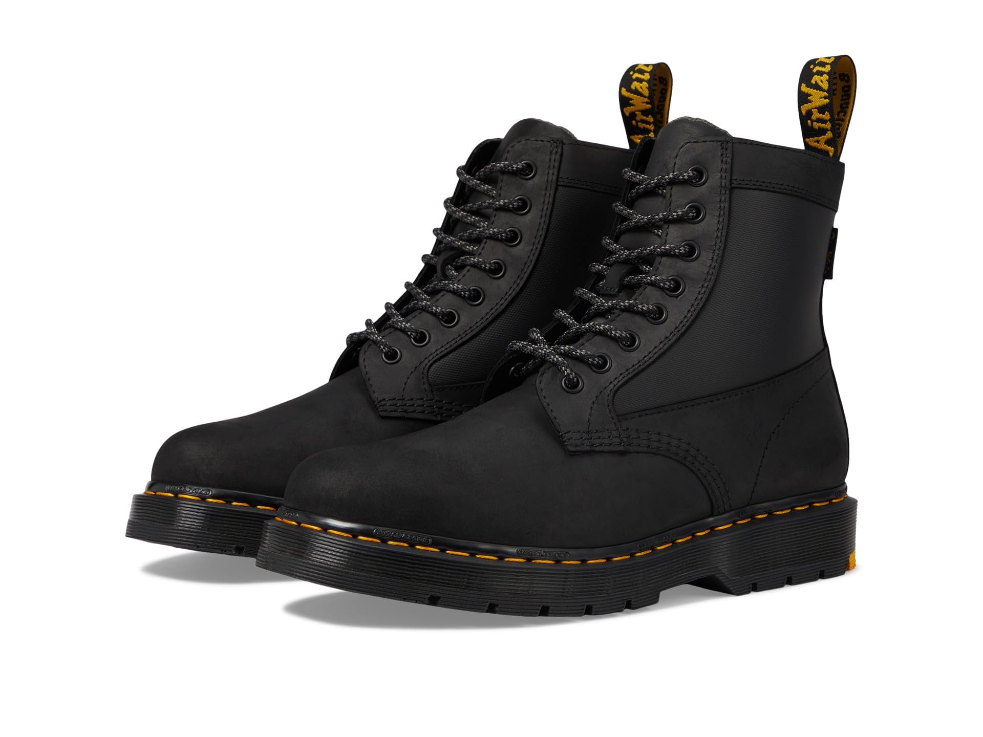 DR. MARTENS Herren 8 Eye Boots, Black Connection Wp Black Coated Nylon, 39 EU