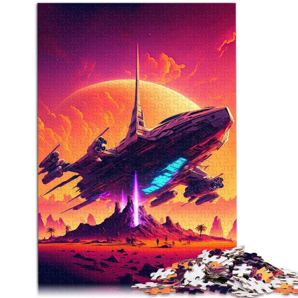 Puzzle-Geschenk „Raumschiff-Sonnenuntergang und das Puzzle 1000 Teile“ für Erwachsene, anspruchsvolles, unterhaltsames Familienspiel, 1000 Teile (50 x 75 cm)