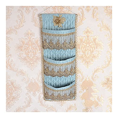 BFVAKBKYT Hängende Lagerung über der Tür, Wall Door Closet Hanging Storage Bag Organizer 4 Pockets Wall Mounted Storage Bag(Blue,3 Pockets)