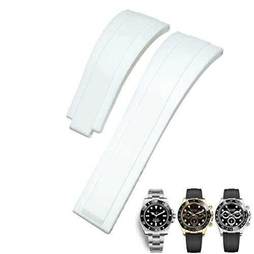 NEYENS Gummi-Uhrenarmband für Rolex Daytona Submariner GMT Yacht-Master Oysterflex Silikon-Armband mit Faltschließe, 20 mm / 21 mm, 21 mm, Achat