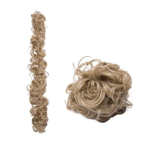 Haarteile Haarknoten 13 Farben synthetisches unordentliches Chignon-Haar, Gummiband, Haarteile, Haarknoten, Hochsteckfrisur, Haarverlängerung, Scrunchie, lockiger Chignon, 85 g Brötchen Haare(1061)