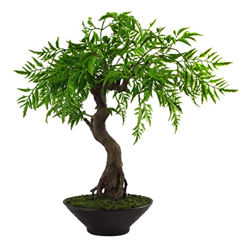 Leaf Künstlicher Baum, gemischte Materialien, Bonsai Twisted Ficus, 45 cm