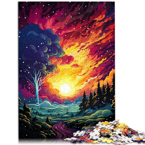 Puzzlespiel Fantasie, farbenfroher Sonnenuntergang, 1000 Teile, Puzzle aus Holz, lustige Aktivitäten zu Hause, Geburtstagsgeschenk, Reisegeschenk, 1000 Teile (50 x 75 cm)