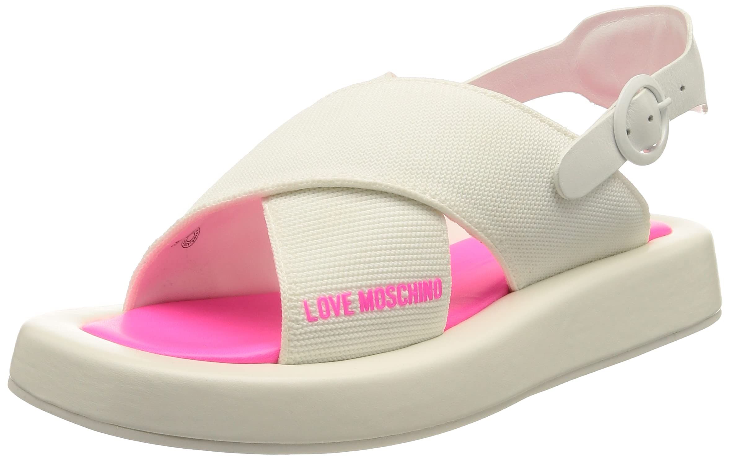 Love Moschino Damen Sandalo Sandale, Weiß, 35 EU