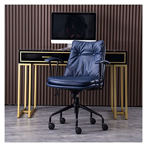 Bürostuhl Ergonomischer Home-Office-Schreibtischstuhl, ergonomischer, verstellbarer PC-Stuhl mit Lendenwirbelstütze, Arbeitsstuhl aus PU-Leder mit Metallbasis und gepolsterten Armlehnen Schreibtischst