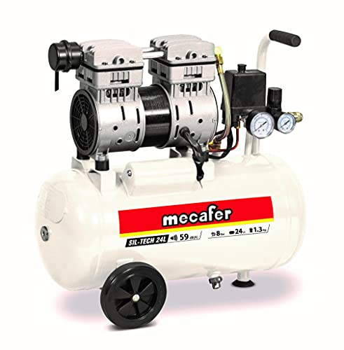 Mecafer 425523 Kompressor, leise, 24 l, 1,3 PS, 8 bar