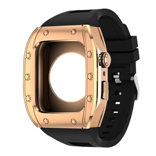 KANUZ Luxus-Modifikationsset Armband für Apple Watch, 45 mm, 44 mm, Gummiband und Hülle für Apple Watch Serie 8, 7, 6, 5, 4, SE, Zubehör (Farbe: B, Größe: 45 mm)