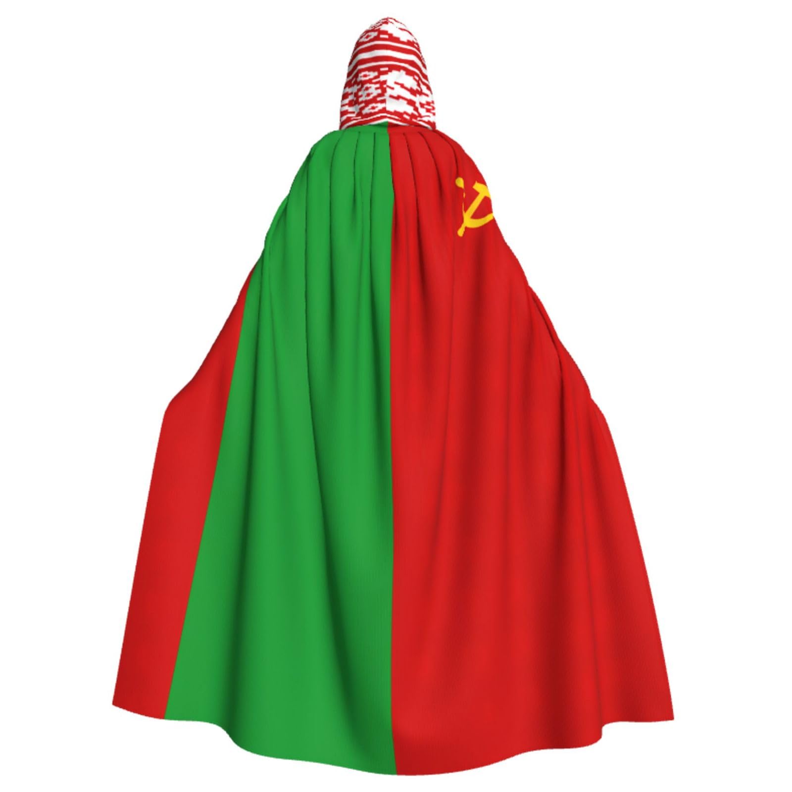 WURTON Weißrussland-Flagge, bedruckt, Eleganz, Kapuzenumhang für Halloween, Karneval, Mottopartys, Cosplays, Erwachsene, Unisex