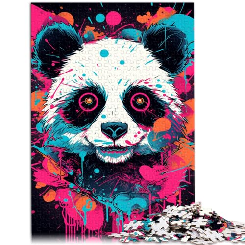 Puzzle zum Verschenken, Bunter Tierpanda, 1000 Teile für Erwachsene, Schwierige Puzzles, Holzpuzzles und Geschenkideen, 1000 Teile (50 x 75 cm)