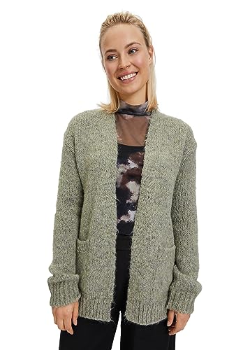 Cartoon Damen Strick-Cardigan unifarben Dusty Olive,38