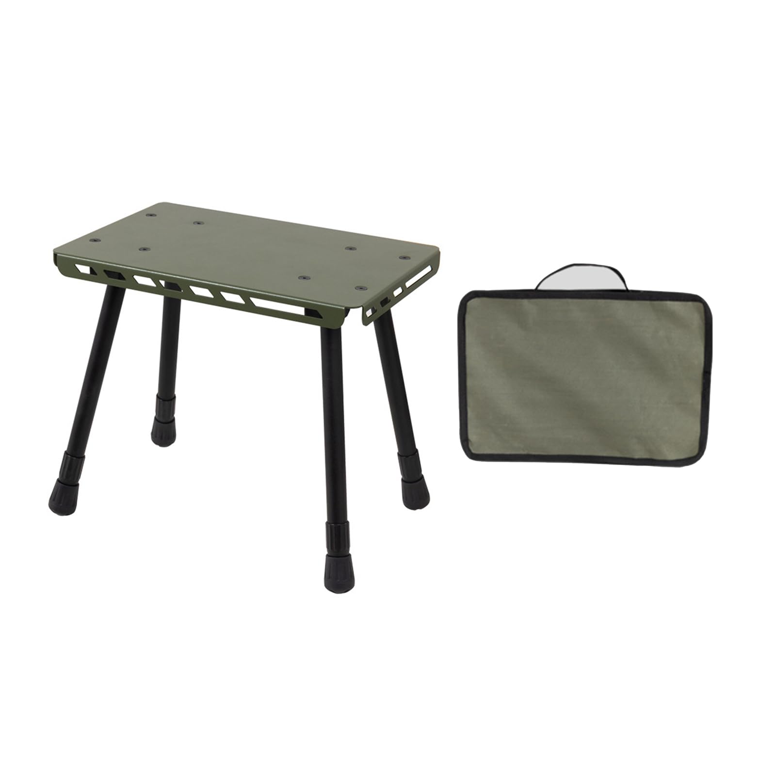 Aurgiarme 2-in-1 Klapptischhocker, Camping, Outdoor, praktischer kleiner Tisch, Aluminiumlegierung, zusammenklappbarer kleiner Stuhl für Camping, Picknicks