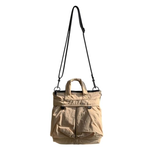 HIOPOIUYT Modische Umhängetasche für Damen und Herren, Nylon, große Kapazität, lässige Tasche, Handtasche, Geldbörse, khaki