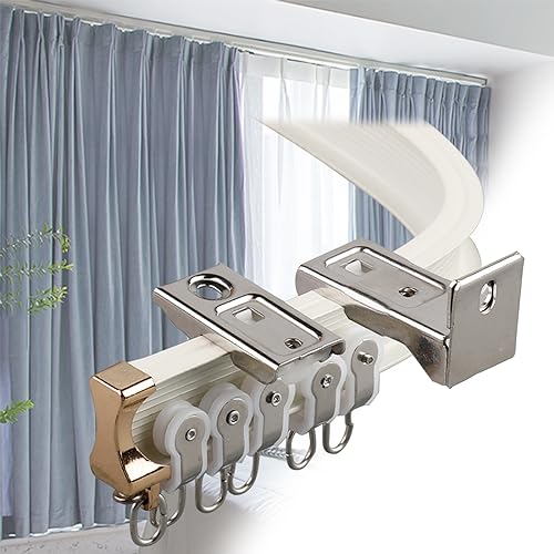 Vorhangschiene Aus Aluminium Gardinenstange, Einfach Zu Schneiden Und Zu Biegen, Deckenschiene Für Vorhänge, Biegbares Gardinenschiene Set Für Erkerfenster/Dusche/Raumteilervorhänge