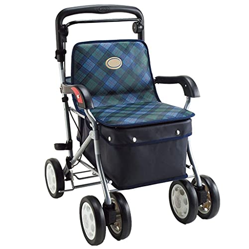 Selbstfahrender Standard-Walker für ältere Menschen, reiseunterstützter Einkaufswagen, faltbarer Trolley, höhenverstellbar, Allrad-Walker, Geschenk Comfortable anniversary