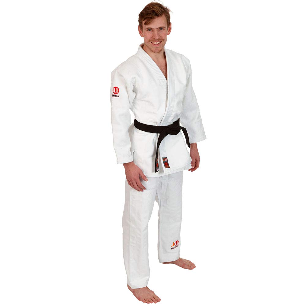 Ju-Sports Ju-Jutsu Anzug Brasilia Weiß A4 I Moderner Jujutsu Anzug für Erwachsene I BJJ Gi Herren fürs Training I Doppelt verstärkter Brust- & Schulterbereich I 100% Baumwolle