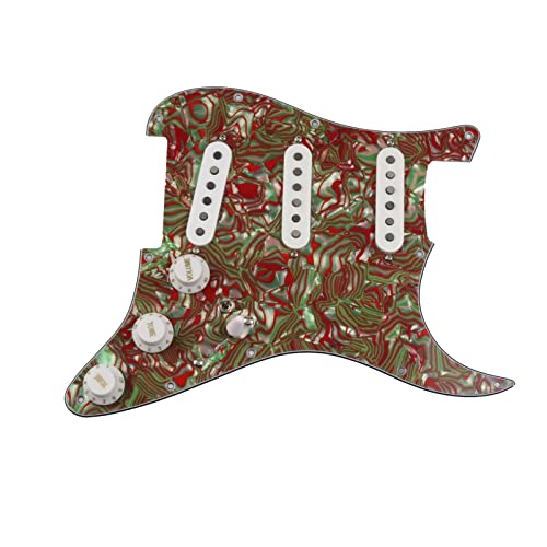 Geladenes Gitarren-Pickguard Geladene Vorgeführte Gitarren-Pickups SSS 6. 0s Stil Einzelne Spulen Alnico 5 Pickups 7-Wege-Verdrahtung Pickguard (Color : 03)