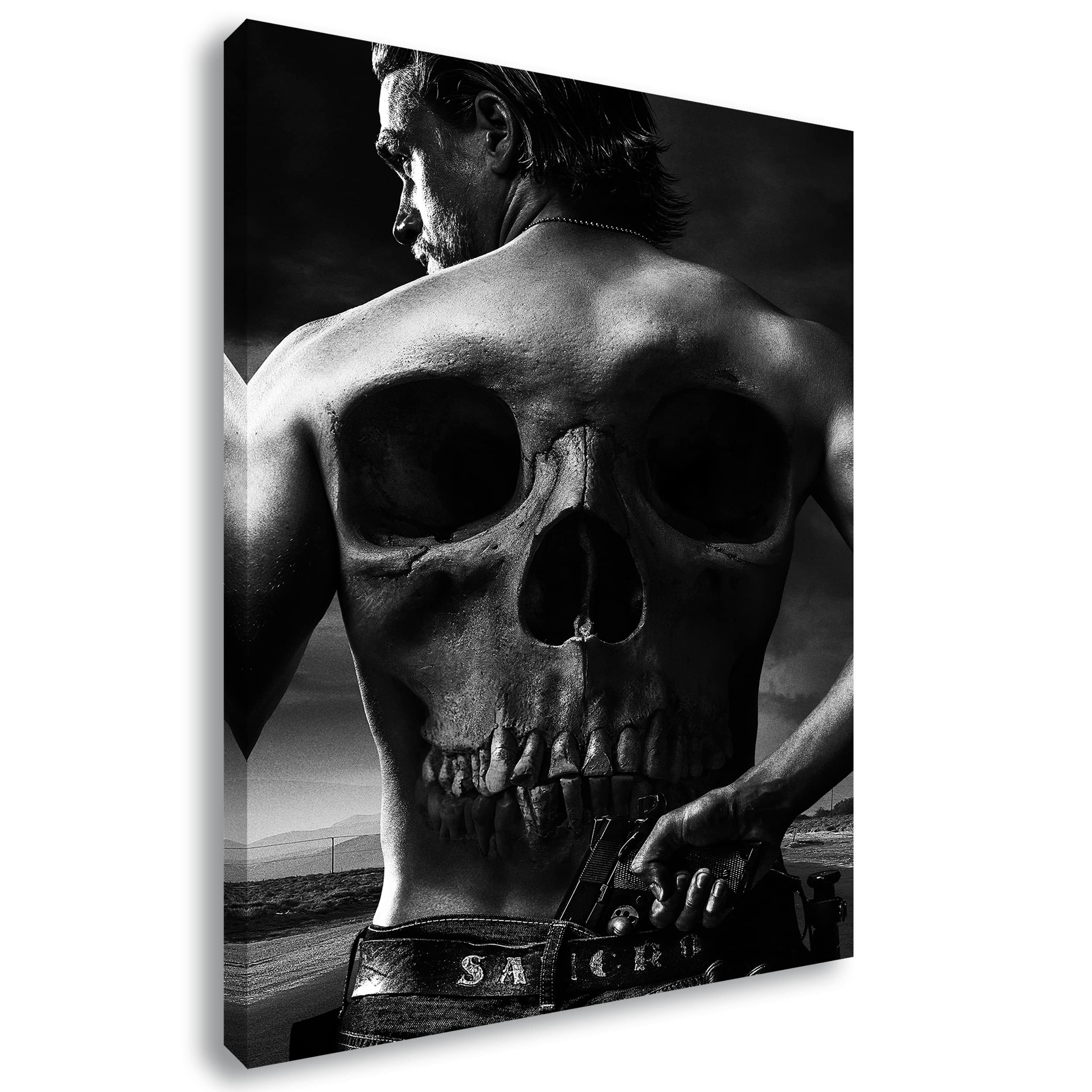 Artis Prints Leinwandbild Sons of Anarchy | Serie - Totenkopf, Wandbild auf Keilrahmen gespannt - Klein bis XXL, Wohnzimmer - Flur - Dekoration