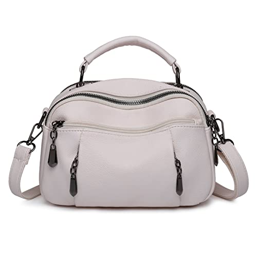 ohodhmnu Damen-Tragetasche, modische PU-Leder-Luxus-Geldbörsen-Handtaschen mit mehreren Taschen Crossbody Schultertaschen, weiß, no flower