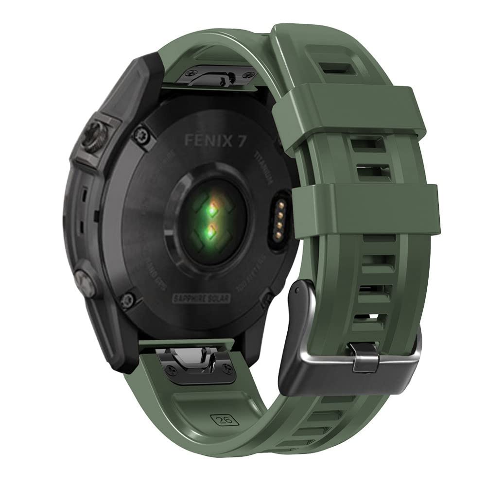 NEYENS 26 22 mm Silikon-Schnellverschluss-Uhrenarmband für Garmin Fenix 7X 6X 5X 3HR Watch Easyfit Armband für Fenix 7 6 5 Watch, 26 mm, Achat