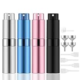 Lil Ray 8 ml tragbarer Mini-Parfümzerstäuber, nachfüllbar, leer, kleine Sprühflasche für Reisen, Twist Tpye Pocket Cologne Sprayer, 4 Farben, 8ml/4 Colors