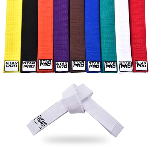 Starpro Martial Arts Grading Belt - 7 Stich Baumwolle - 9 Farben - Leichtes Design für Karate Judo Taekwondo Training und Wettkampf - 240cm 280cm 320cm