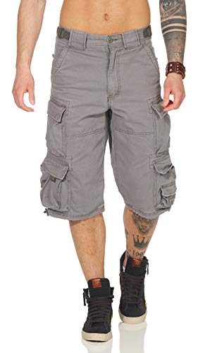 Jet Lag Cargo Shorts 007 B mit Seitentaschen in schwarz beige Cement Navy Olive Jeans (L, Moon Mist)