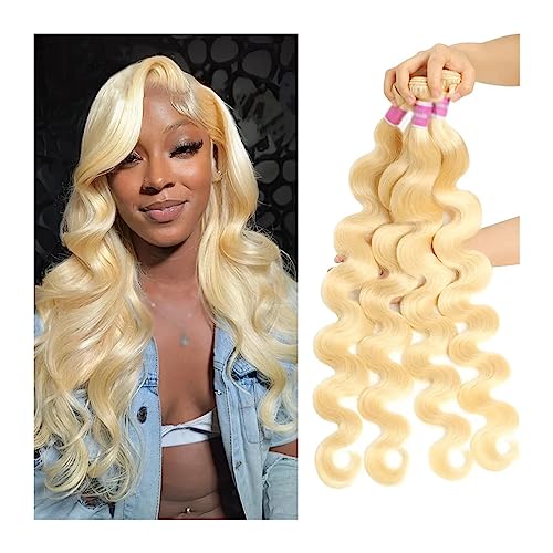 Human Hair Bundles Blonde Menschliches Haar Bundles 613 Körper Welle Bundles Menschliches Haar Brasilianische Haarwebart Bundles Remy Menschenhaar Extensions human hair weave (Color : #613, Size : 2