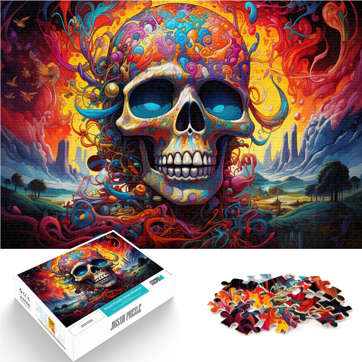 Puzzle für farbige Fantasy-Monster, 1000 große Teile, Puzzle für Erwachsene, schwierige Holzpuzzles, schwere Puzzles für Frauen und Männer, 1000 Teile (50 x 75 cm)