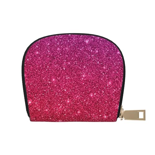 YFSGDLBN Gradient Pailletten Sparkle Printed Leather Shell Card Bag Zip Card Holder Coin Organizer, weiß, Einheitsgröße