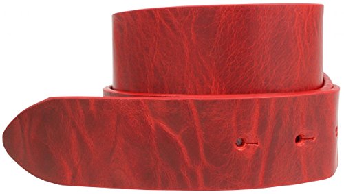 BELTINGER Wechselgürtel aus Vollrindleder Used-Look mit Druckknöpfen 4 cm | Druckknopf-Gürtel für Damen Herren 40mm | Leder-Gürtel Vintage-Look ohne Schnalle | Rot 85cm