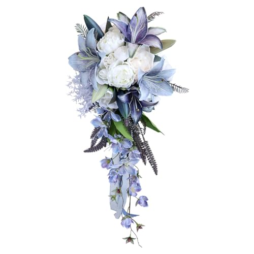 CYILPR Hochzeitsstrauß Braut hält Blumenarrangement Simulation Lilien werfen Blumensträuße für Hochzeiten und Partys