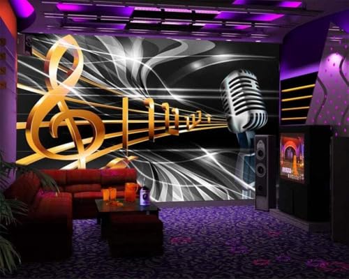 Dynamische Musiknotation 3D Tapete Poster Restaurant Schlafzimmer Wohnzimmer Sofa TV Dekorative Wand-250cm×170cm