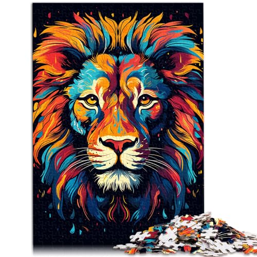 Puzzle zum Ausmalen, Löwe, 1000 extragroße Teile, Holzpuzzle, Wanddekoration, einzigartige Geburtstags, 1000 Teile (50 x 75 cm)