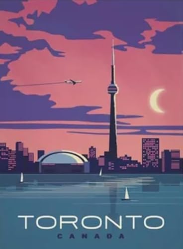 HfmQuisutron Jigsaw Puzzle 1000 Teile Toronto Reise Landschaft Poster Holz Buntes Geschicklichkeitsspiel Für Die Ganze Familie Erwachsene Yw220Az