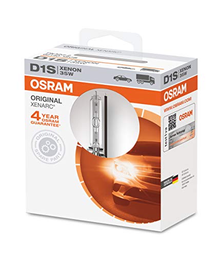 OSRAM XENARC ORIGINAL D1S HID Xenon-Brenner, Entladungslampe, Erstausrüsterqualität OEM, 66140-1SCB, Softcover Box (1 Lampe)