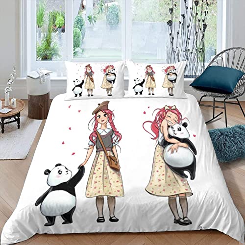 RLYXGS Anime Bettwäsche Set 3D Druck Manga Kinderbettwäsche 135x200 Anime-Fans zweidimensional Mikrofaser Bettbezüge für Jungen Mädchen Bettwaren 2-teilig mit Reißverschluss+2 Kissenbezüge 80x80cm