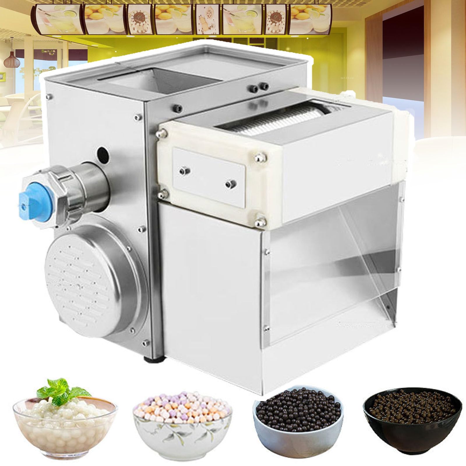 JMbpkduHs 4–12 Mm Kommerzieller Automatischer Tapiokaperlen-Hersteller – 400 W Maschine Zur Herstellung Von Milchteeperlen – 2–5 Kg/H – Für Wasserpillen,Honigpillen,Taro-Bällchen,Perlenpillen,8mm