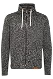 Solid SDLuki Herren Sweatjacke Fleecejacke Sweatshirtjacke mit Stehkragen Kordel Kängurutasche Regular fit, Größe:S, Farbe:Dark Grey Melange (8288)