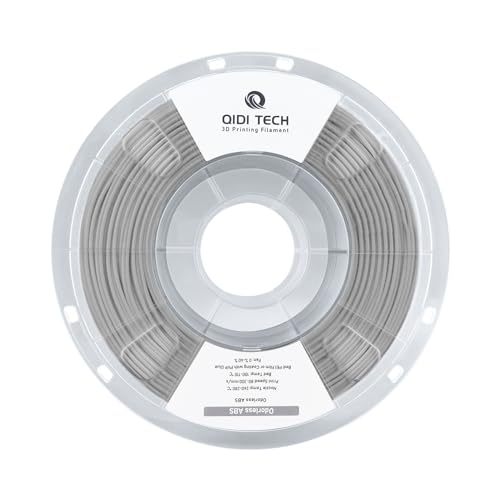 QIDI TECH Geruchloses ABS Filament 1.75mm, 3D Drucker Filament ABS Rapido 1kg Spule, Grau